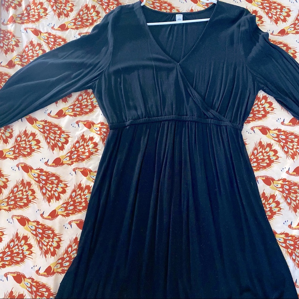 Black Old Navy Faux Wrap Dress